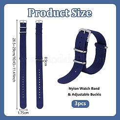 3 Stück Nylon-Uhrenarmbänder&nbsp;AJEW-OC0015-63D