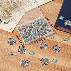 20 шт. многорядные звенья в виде цветка из сплава в тибетском стиле&nbsp;FIND-SC0003-65