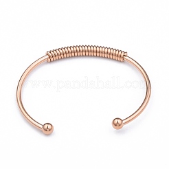 Bracciale aperto in acciaio inossidabile 304 per ragazze e donne&nbsp;BJEW-N013-008RG
