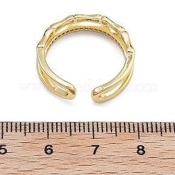 Кольца-манжеты для пальцев с покрытием из латуни с микропаве из прозрачного кубического циркония для женщин&nbsp;RJEW-M028-39G