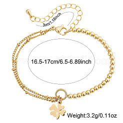 Armbänder mit vierblättrigem Kleeblatt-Anhänger aus Edelstahl 304&nbsp;UY0745-2