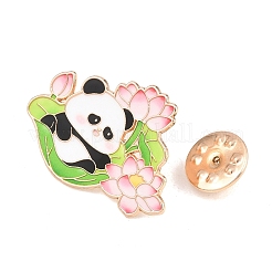 Panda mit Lotusblume Emaille-Anstecknadeln&nbsp;JEWB-L028-02G-05