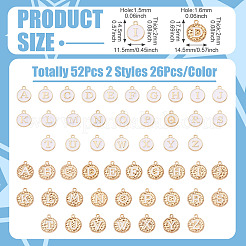 52pcs 2 Arten Legierungs-Emaille-Charms&nbsp;ENAM-TA0003-54