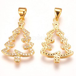 Pendentifs avec zircon cubiques à micro-pavés en laiton&nbsp;ZIRC-F086-01G