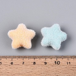 Флокированные непрозрачные акриловые бусины-звездочки&nbsp;OACR-T030-15M