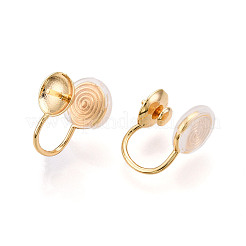 Accessoires pour boucles d'oreilles à clip en laiton et zircone cubique&nbsp;KK-N261-122A-G
