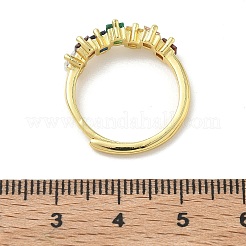 Einstellbare messing micro pave zirkonia fingerringe&nbsp;RJEW-C163-26A-G