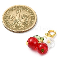 8 шт. 8-х цветные подвесные украшения из вишневого стекла&nbsp;HJEW-JM02716