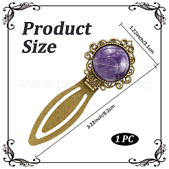 Lesezeichen aus natürlichem Amethyst und Legierung&nbsp;OFST-WH20002-01D