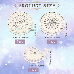 3 шт. 3-х стильная пластина для намотки хлопковой и деревянной нити&nbsp;DIY-GF0005-01