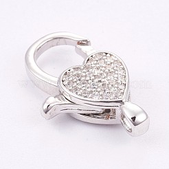 Латунные микро проложить кубического циркония когтя омара застежками&nbsp;LS-ZIRC-E149-34P