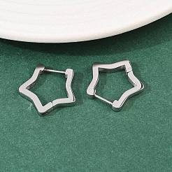 Pendientes de aro con forma de estrella de acero inoxidable 304&nbsp;EJEW-P324-02P