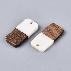 12 pièces 6 styles pendentifs en résine opaque et bois de noyer&nbsp;RESI-N053-22