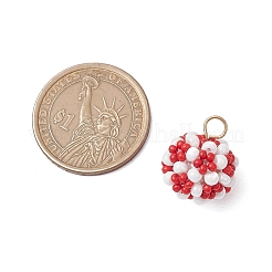 Круглые подвески из стеклянных бусин&nbsp;PALLOY-MZ00525-02