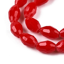 Opaque couleur unie imitation jade perles de verre brins&nbsp;EGLA-A037-P6x8mm-D05