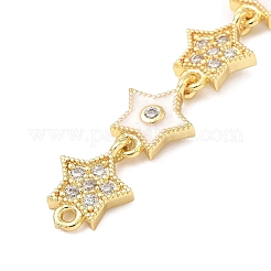 Подвески-шармы с 7 звездочкой из латунных микрофибрилл с прозрачным кубическим цирконием&nbsp;KK-H539-16G-04