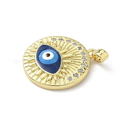 Латунные микропаве прозрачные подвески с фианитом&nbsp;KK-F905-22G-01