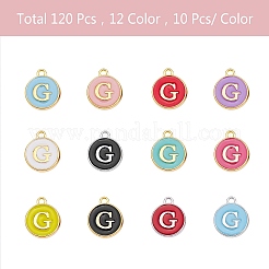 120pcs 12 colores encantos de aleación chapados en oro&nbsp;ENAM-SZ0001-64G