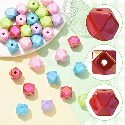 50 Stück 5 Farben UV-beschichtete undurchsichtige Acrylperlen&nbsp;OACR-FS0002-87