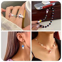 28шт 7 цвета фарфоровые бусины ручной работы&nbsp;PORC-TA0001-23