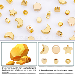 120шт 6 стильные латунные бусины&nbsp;FIND-PH0005-47