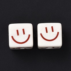 Непрозрачные печатные бусы акриловые&nbsp;LS-MACR-C007-01L