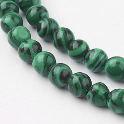 Синтетические нити малахит из бисера G-G735-70-4mm