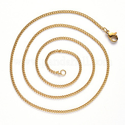 Collier chaîne gourmette en acier inoxydable 304 plaqué sous vide PVD&nbsp;NJEW-S420-001C-G