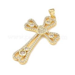 Pendentifs en laiton de Pâques sertis de micro-pavés de zircone cubique transparente&nbsp;KK-A303-09H-G