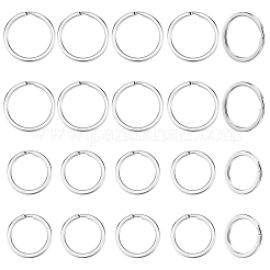40 Stück 2 Stile geteilte Schlüsselringe aus 304 Edelstahl&nbsp;STAS-CY0001-03