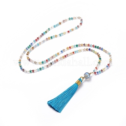 Set di gioielli con ciondolo in nappa di poliestere&nbsp;SJEW-JS01063