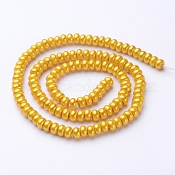 Fili di perline rondelle in vetro verniciato a spruzzo ecologico&nbsp;DGLA-L003-3x5mm-20