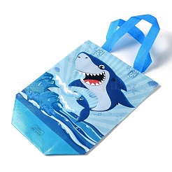 Sacchetti regalo pieghevoli riutilizzabili in tessuto non tessuto con stampa di squali con manico&nbsp;ABAG-F009-D03