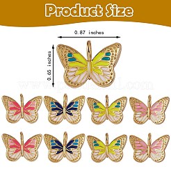 8шт 4 цвета латунные подвески с эмалью&nbsp;KK-SZ0004-08