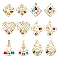 24 шт. 6 стильных железных подвесок со стеклянными подвесками&nbsp;IFIN-TA0001-61