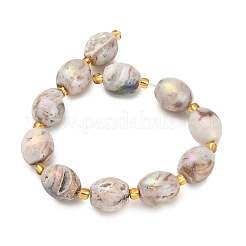 Hebras de cuentas de cristal de geoda druzy electrochapadas&nbsp;G-F833-O01-01C