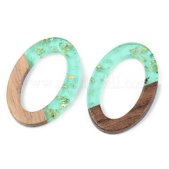 Pendentifs en résine transparente et bois de noyer&nbsp;RESI-S389-022A-B02