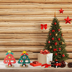 2 set di 2 decorazioni natalizie in legno colorate per bambini&nbsp;DJEW-GF0001-62
