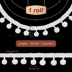 Кружевная отделка с кисточками из полиэстера&nbsp;OCOR-WH0073-92B