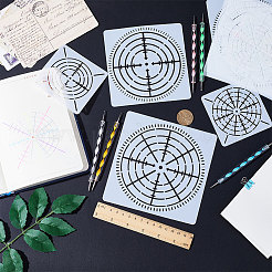 12 Stück Mandala-Blumen-Zeichenschablonen aus Kunststoff in 3 Größen&nbsp;DIY-GF0007-78