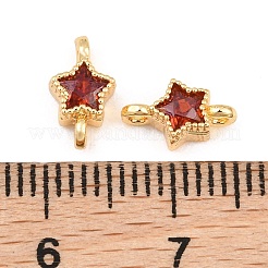 Breloques connecteurs en laiton pavé de briques réfractaires et zircon cubique&nbsp;KK-CBA2DE6-04G-12