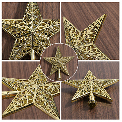 Étoile en plastique ornements de cimier d'arbre de Noël&nbsp;AJEW-WH20004-17B