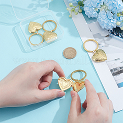 4шт латунный брелок в форме сердца&nbsp;KEYC-UN00018