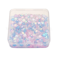 480 pz 3 perline acriliche trasparenti a forma di stella colorate&nbsp;DIY-BT0001-17