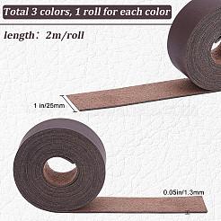3 Rolle flaches PU-Lederband in 3 Farben&nbsp;LC-GF0001-15A