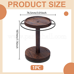 Железная вращающаяся подставка для очков с деревянным подносом и основанием&nbsp;AJEW-WH0695-248