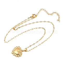 Ожерелья с подвеской в форме сердца из нержавеющей стали 304 для женщин&nbsp;NJEW-G191-01G