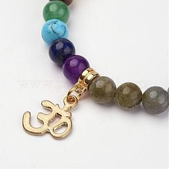 Braccialetti in rilievo stirata labradorite&nbsp;BJEW-P065-A-03