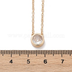 Женские ожерелья с подвеской из латуни и прозрачного кубического циркония&nbsp;NJEW-Z079-02G-04