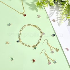 16 pièces 8 couleurs laiton micro pavé pendentifs zircone cubique&nbsp;KK-PH0014-58